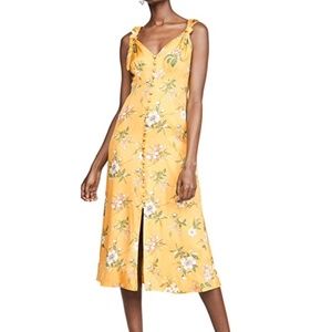 Rebecca Taylor Women's Sleeveless Tie Tank Midi Dress with Buttons sz6